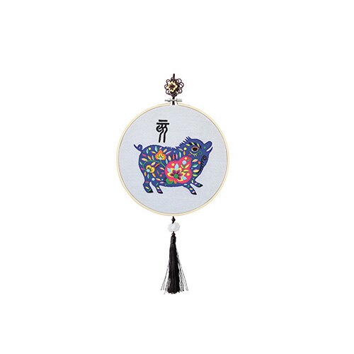 Handwerken Praktijk Kits Zodiac Diy Linten Borduren Voor Beginner Kruissteek Muurschildering Art Home Decoratie Voldoen Sets: pig