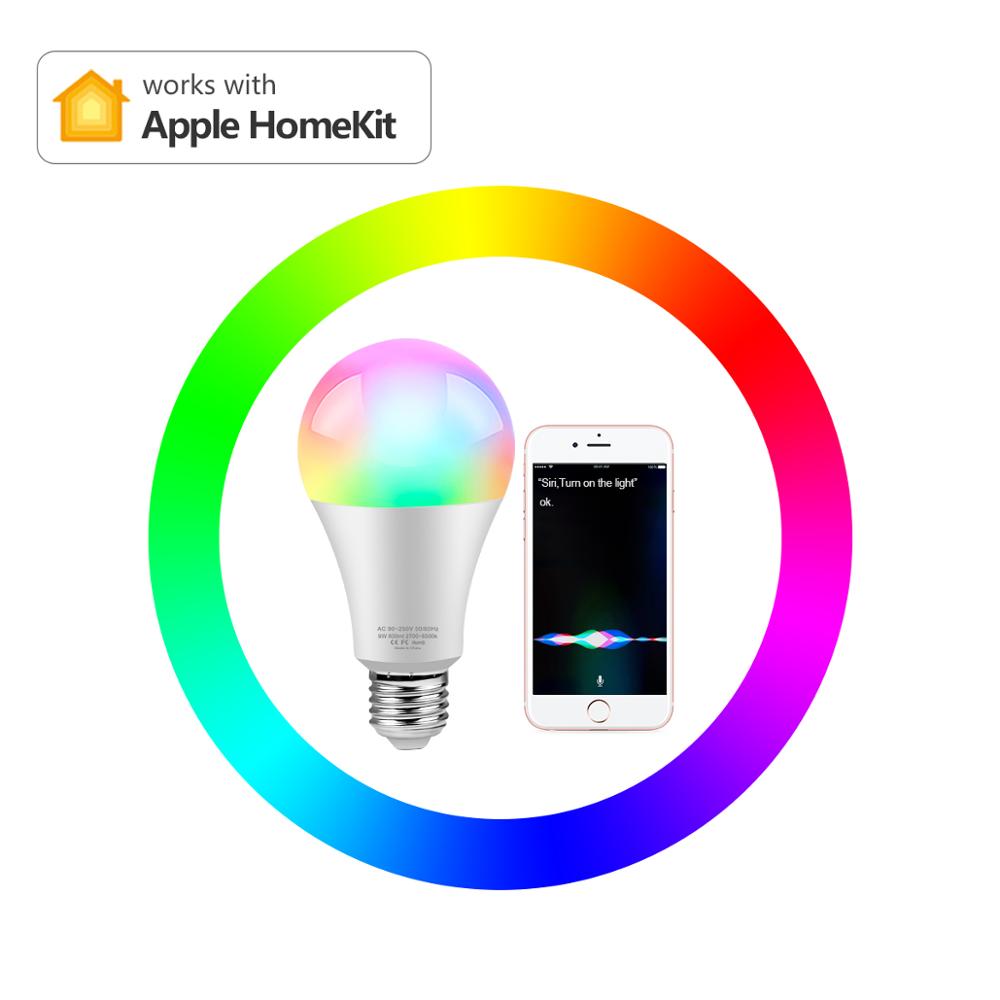 Tuya smart life led wifi neon pære lampe  e27 16 millioner drømme farver æble homekit siri ekko vioce kontrol smart lys  ac85-265v: Apple homekit pære
