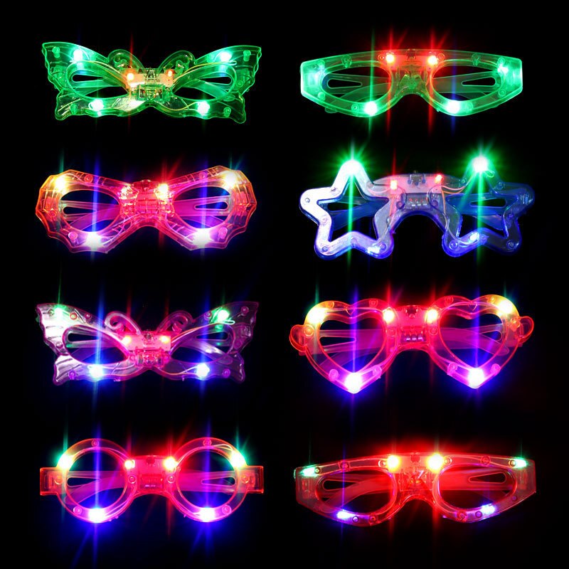 1Stck Licht-hoch Sterne Herz Quadrat Gläser Auge Maske LED Blinkt blinkt Karneval Rave LED Party Weihnachten Ostern