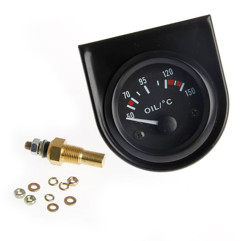 Universal 2" 52mm LED Light Car Pointer Oil Temperature Temp Gauge 50-150degree