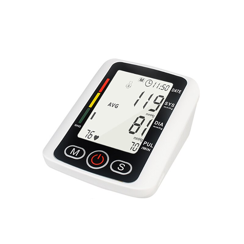 PulsHeart Digital Monitor de presión arterial electrónico dispositivo medidor de ritmo, equipo médico tonómetro BP esfigmomanómetro: Black B03 has voice