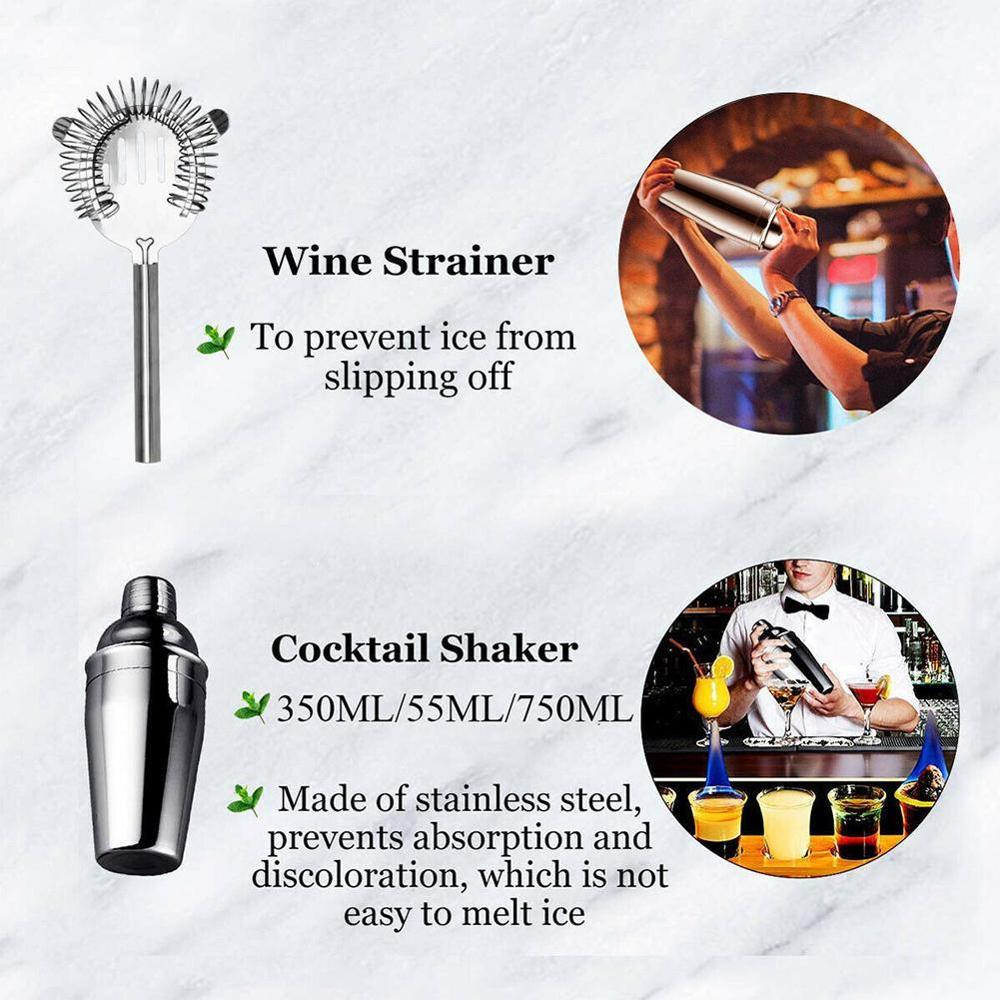 750ml aço inoxidável cocktail shaker mixer vinho martini festa bebida barra boston ferramentas para bartender shaker b6b1