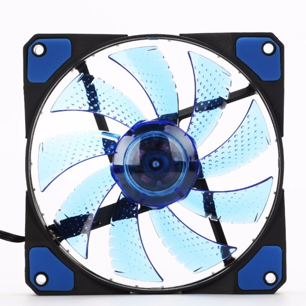 120mm Computer PC Case Cooling Fan Ultra Silent 15 LEDs 12V With Rubber Quiet Molex Connector 3 / 4Pin plug fans Cooler