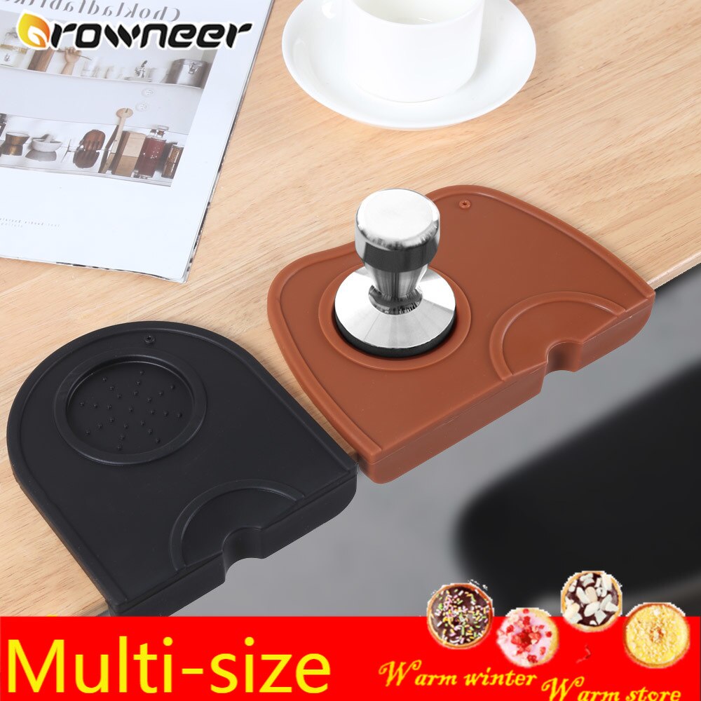 Corner Coffee Powder Pad Thick Non-Slip Espresso Tamper Press Mat Silicone Safety Elastic Manual Kitchen Coffee Filler Machine
