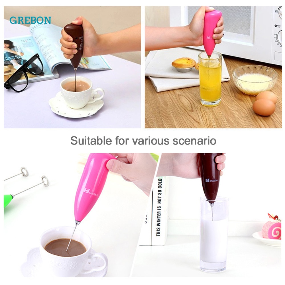 Elektrisk handmixer handhållen köksvisp för att vispa handmjölksskummare rostfri kafferörare automatisk dryckesverktyg minimixer