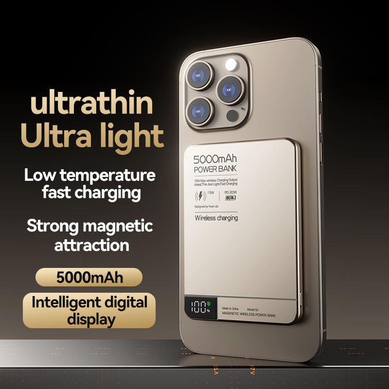Banco de energía inalámbrico magnético de 10000mAh para MagSafe, carga rápida, batería portátil delgada de alta capacidad para iPhone 16/15/14/13/12