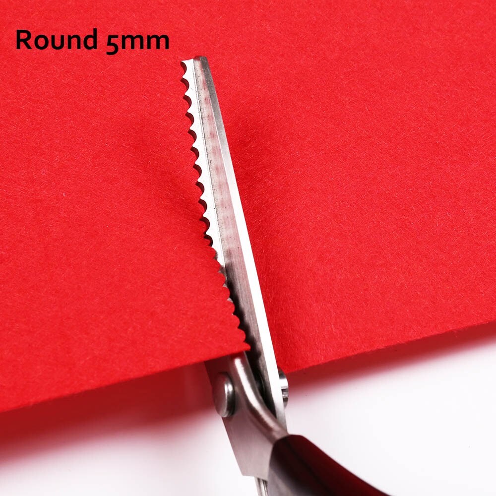 INNE Tailor Scissors Needlework Sewing Scissor Fabric Zigzag Shape Craft With Round Triangular teeth Tooth DIY Shears Leather: Round 5mm