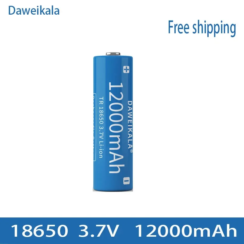 18650 3.7V 12000mAh Rechargeable Battery for Flashlight Torch Headlamp Li-ion Rechargeable Battery: black