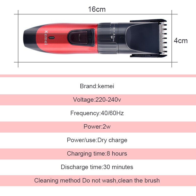 Kemei KM-730 Rechargeable Dry Dual-use Hair Clippers Hair Cutting Machine for Men Trimmer Hair Trimmer Haircut Kit