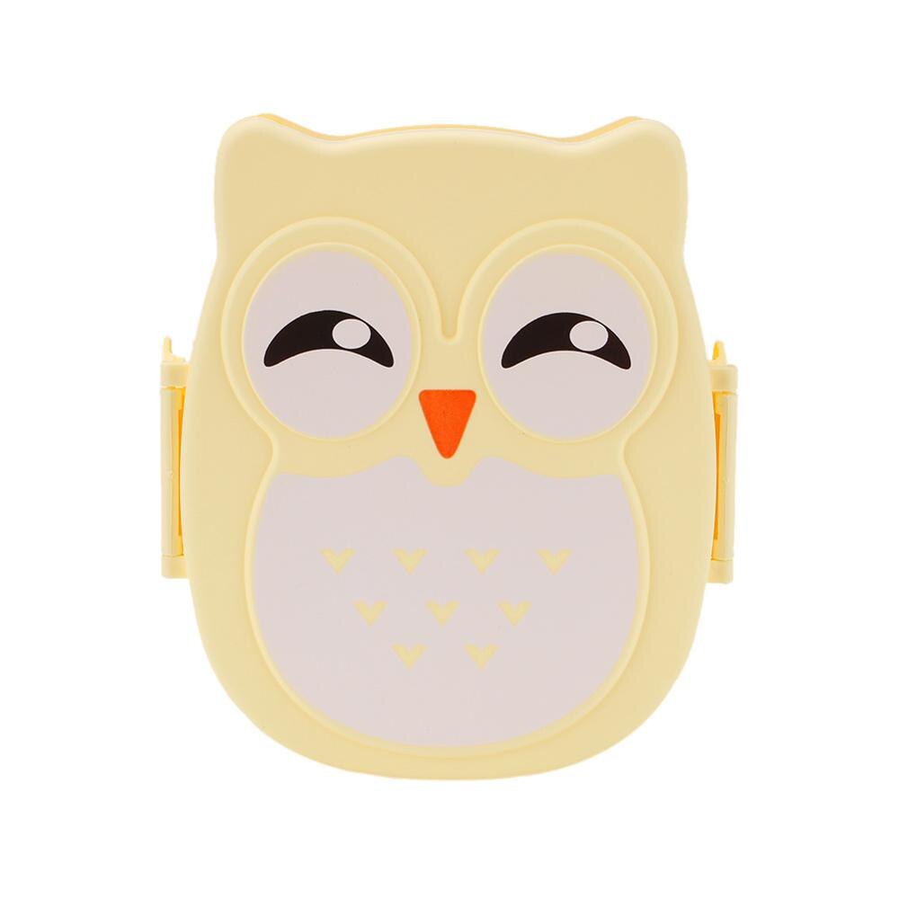 Cute Cartoon Owl Lunch Box Food Container Storage Box Portable Kids Student Lunch Box Bento Box Container With Compartments Case: Yellow Lunch Box