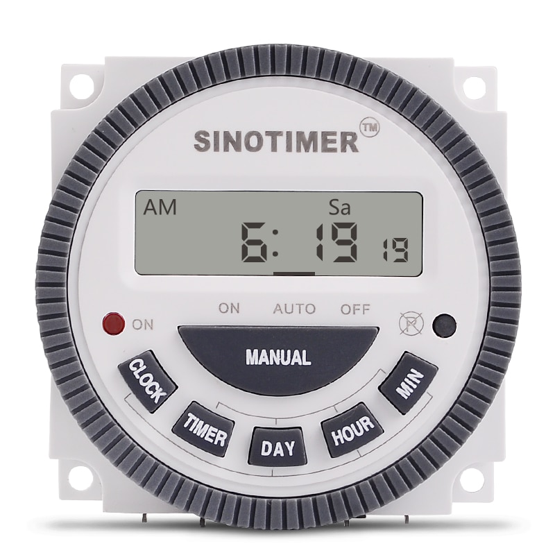 TM619 AC 220V 230V 240V Digital Timer 7 Days Programmable Time Switch Relay with UL listed relay 16A, easy wiring,with flap.