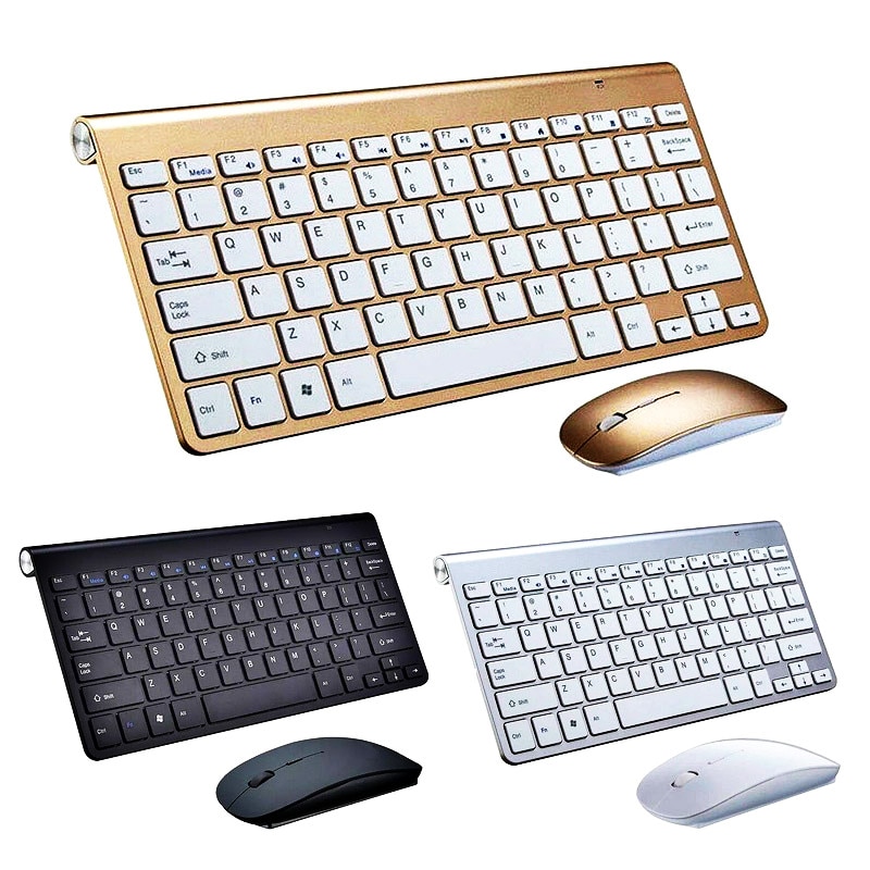 Erilles 2.4G Draadloze Toetsenbord En Muis Mini Multimedia Toetsenbord Muis Combo Set Voor Notebook Laptop Mac Desktop Pc Tv kantoor
