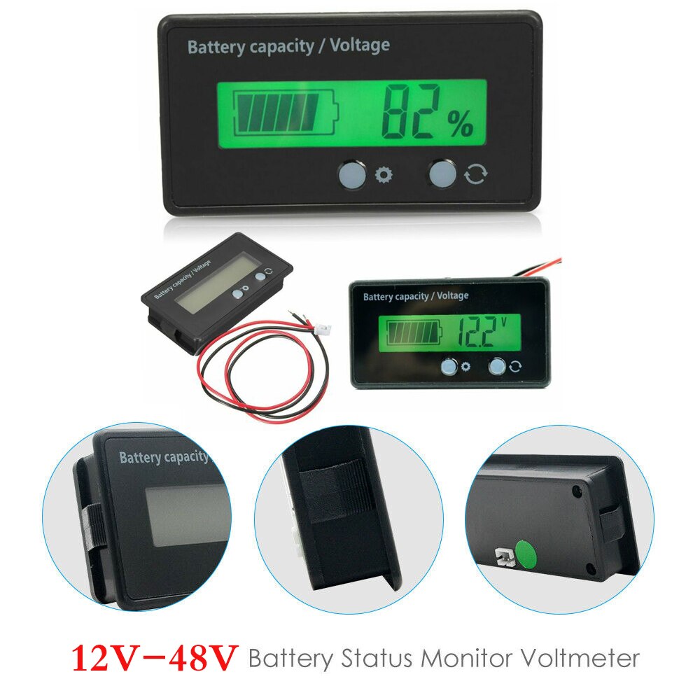 Voltmètre Numérique USB Avec écran LCD - Moniteur De Tension Et Testeur De Capacité Batterie - Pour Batteries DC