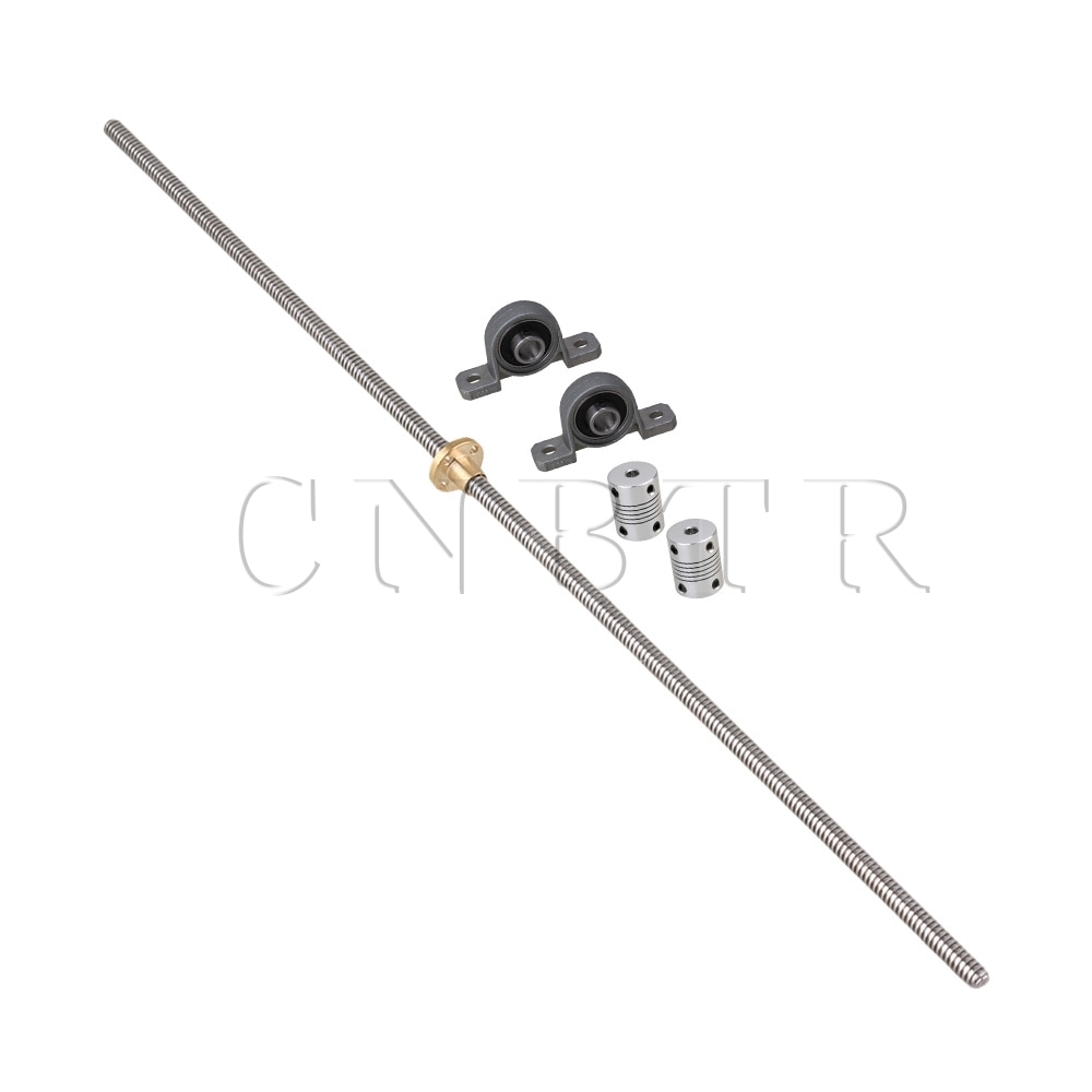 CNBTR Horizontal 2mm Lead Screw Shaft Coupling 500mm Lead Nut Coupling Set