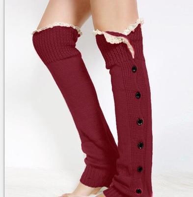 Dentelle bouton bas jambe plus Ballet danse échauffement tricoté butin guêtres bottes manchettes Stockin chaussettes bottes couvre jambe Protection orthèse