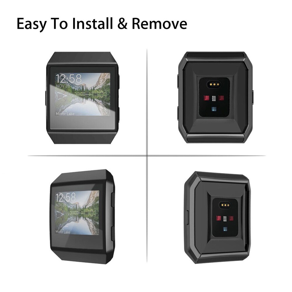 Silicone Frame Skin Cover Case Tpu Beschermende Shell Voor Fitbit Ionische Smart Horloge Screen Protector