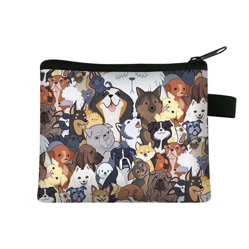 Simpatico gattino gatti/cuccioli stampa portamonete per adolescenti borse da scuola per bambini bambini donne per viaggio borsa portamonete d&#39;argento portatile