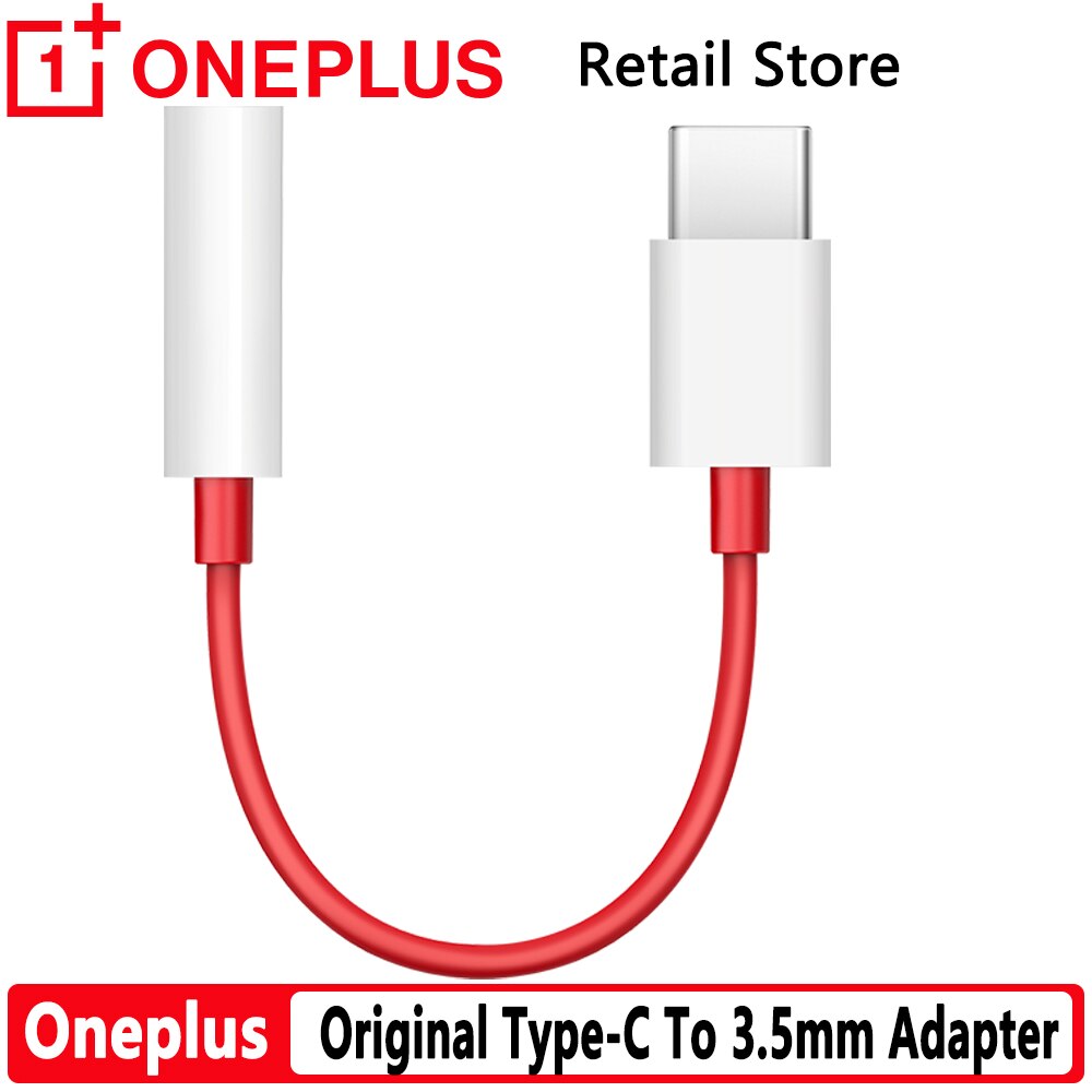 Originele Oneplus Type-C Naar 3.5Mm Koptelefoon Jack Adapter Converter Kabel Voor Een Plus 1 + Op 8T 8 8 Pro 7 Pro 7T Pro 6T Nord: AND Retail box