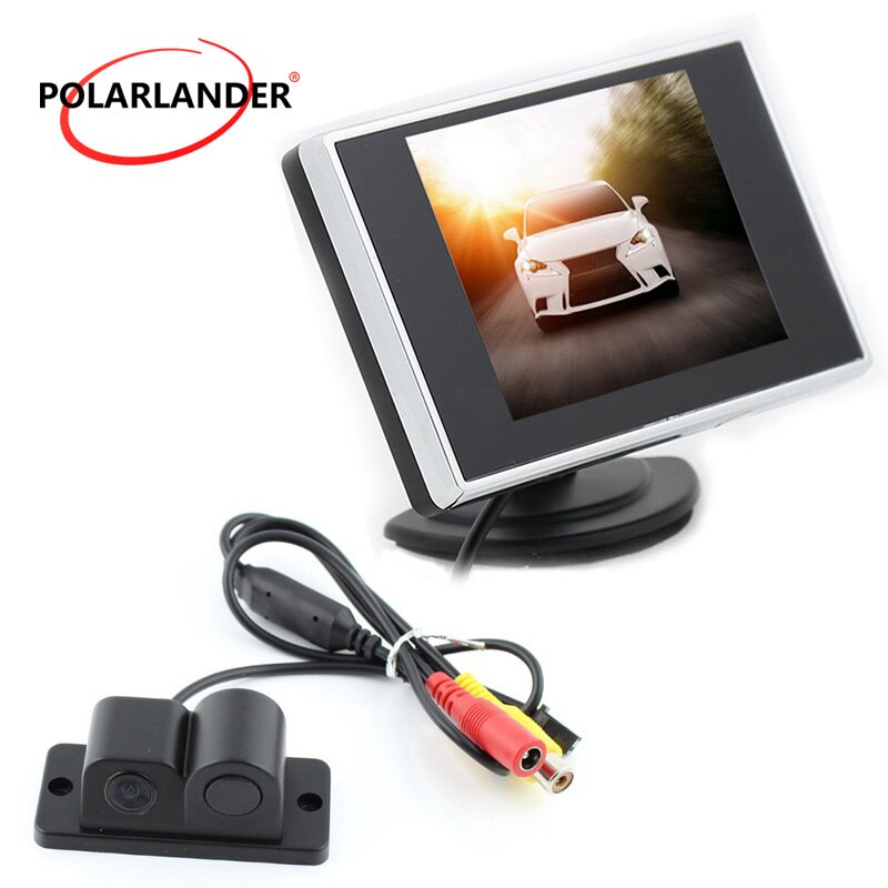 3IN1 Backup Reverse Monitor 3.5 inch TFT Auto TV Car parking sensor 2IN1 reversing camera monitor Car Monitor
