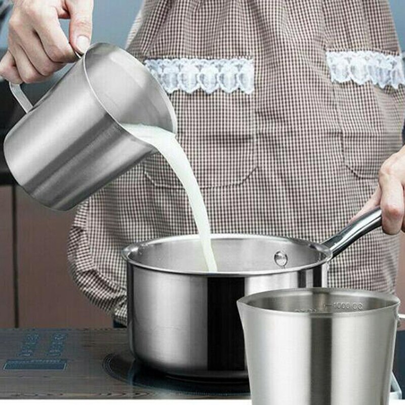 Thick Stainless Steel Measuring Cup With Scale 2000ml 1000ml 500ml Kitchen Baking Tea Large Capacity Measuring Cup