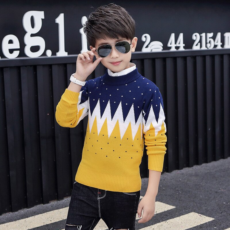 Pull à col rond pour garçon, produit en coton, garde au , vêtements d'hiver pour enfants