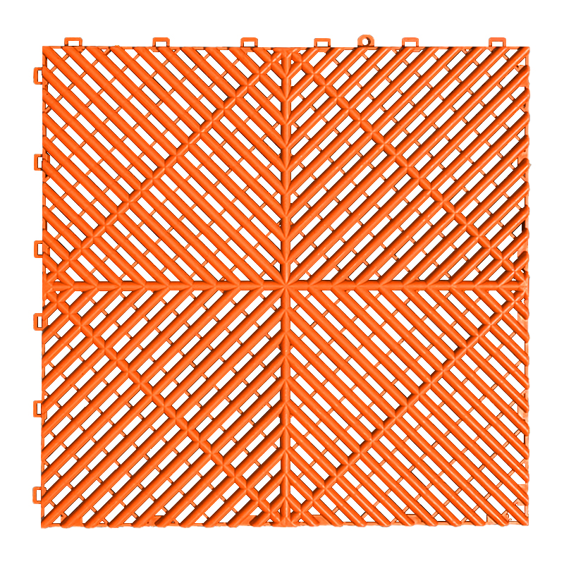 400*400*18mm Anti Slip Garage Flooring Pp Interlocking Floor Modular Workshop Garage Floor Tiles: Orange