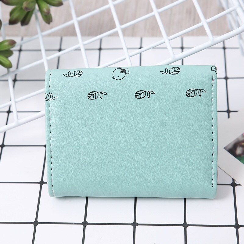 Women Cute Mini Wallet Owl Pattern Coin Purse Students PU Leather Card Bag womens wallets and purses