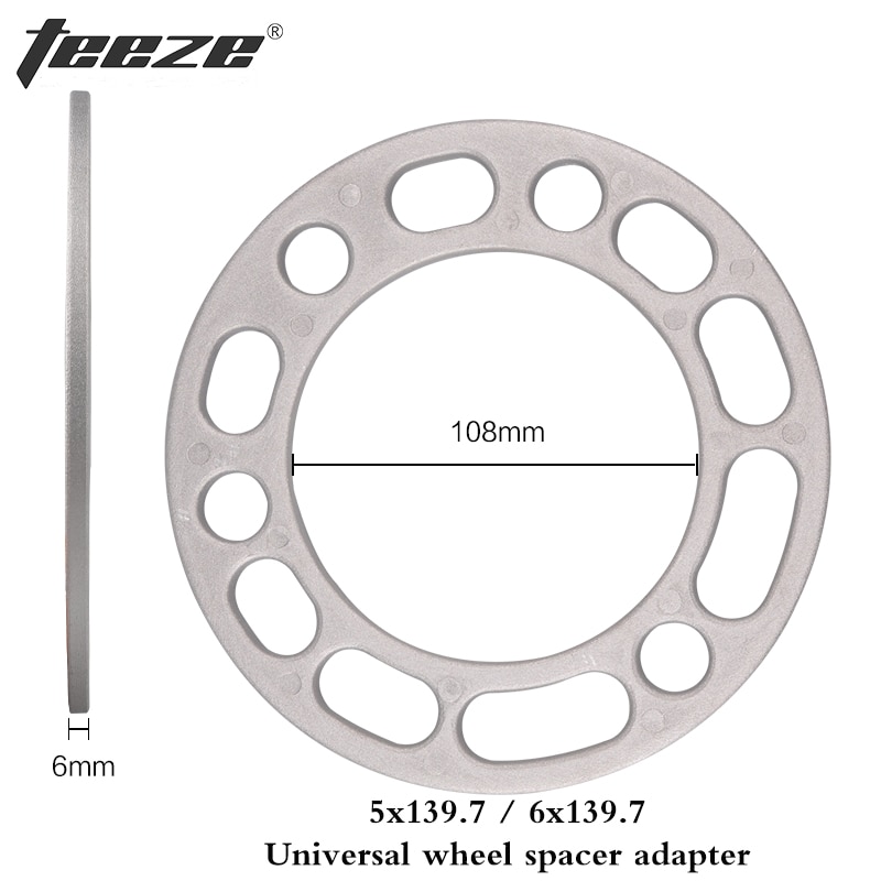 Entretoise de roue en aluminium 1 pièce, pour 5x139.7 6x139.7, cales de réglage 6mm pour JIMNY PAJERO,
