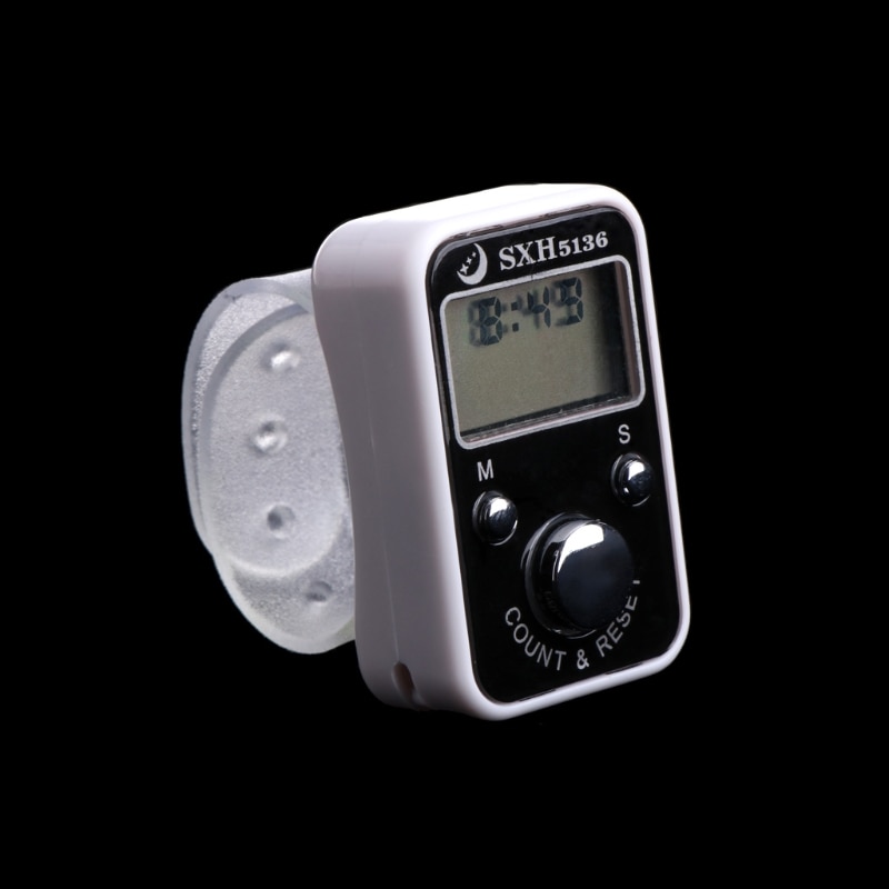 Digital For Golf Sport Finger Hand Held Ring Tally Counter w/ Clock Time LCD Screen Display 5 Digit Small Digit Counters