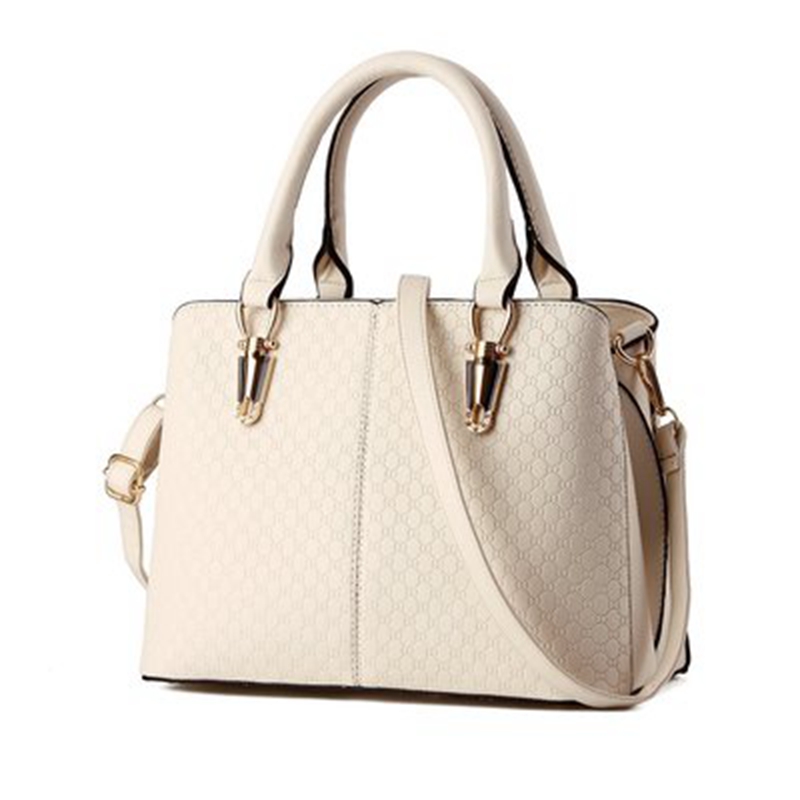 Mode Vrouwen Handtassen Schoudertassen PU Leer Stevige Zwarte Top-handvat Tassen Vrouwelijke Messenger Bag Dollar Prijs geel: beige