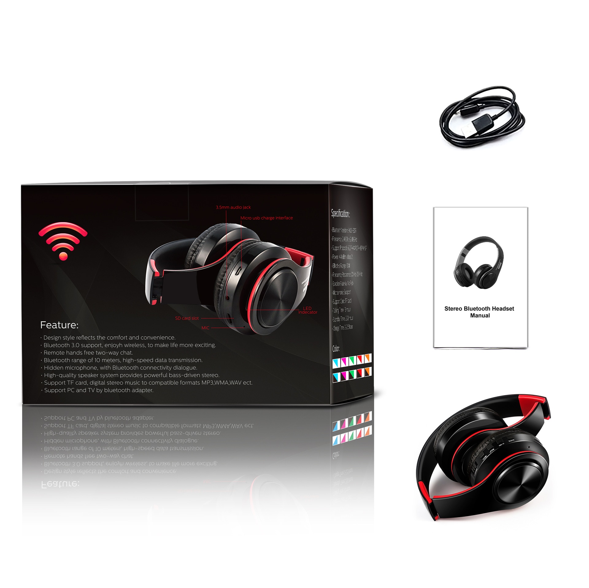 Headset Draadloze Bluetooth Headset Opvouwbare Smartphone Call Bilaterale Stereo Muziek Headset