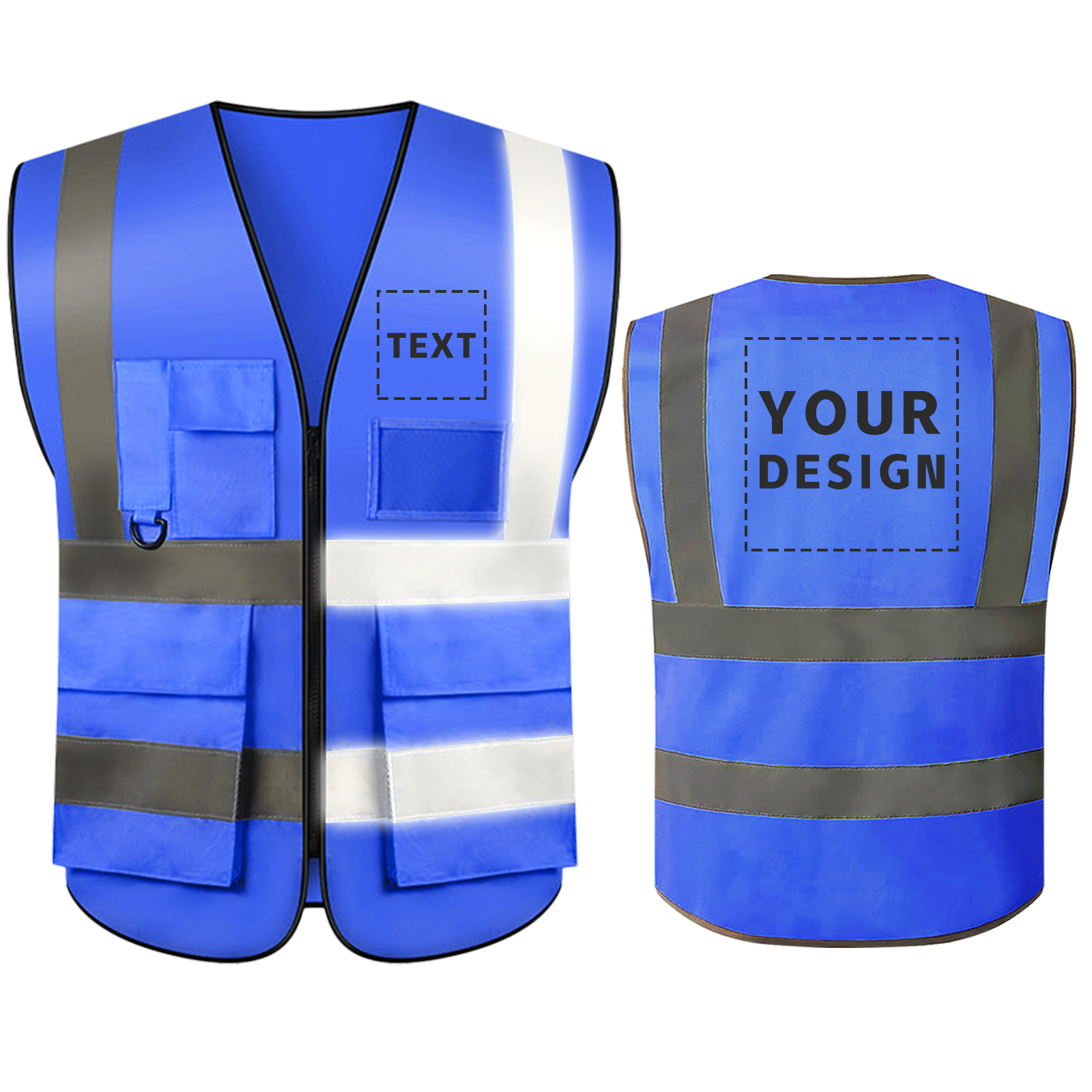 Custom Your Text Logo Reflective Safety Vest Construction Work Traffic Vest Railway Coal Miners Uniform Security ANSI Class 2