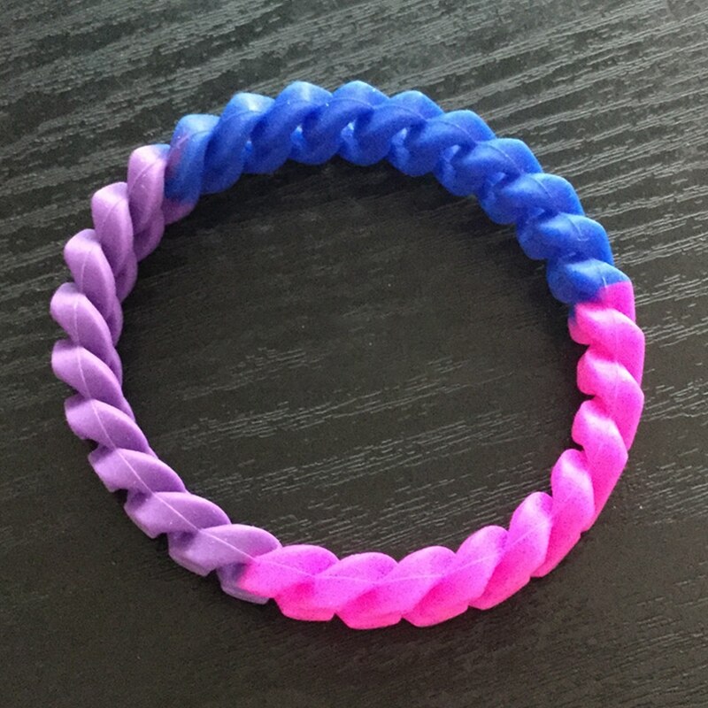 Pulsera de silicona multicolor para orgullo Gay, brazalete de goma multicapa, joyería: BL8343SH1