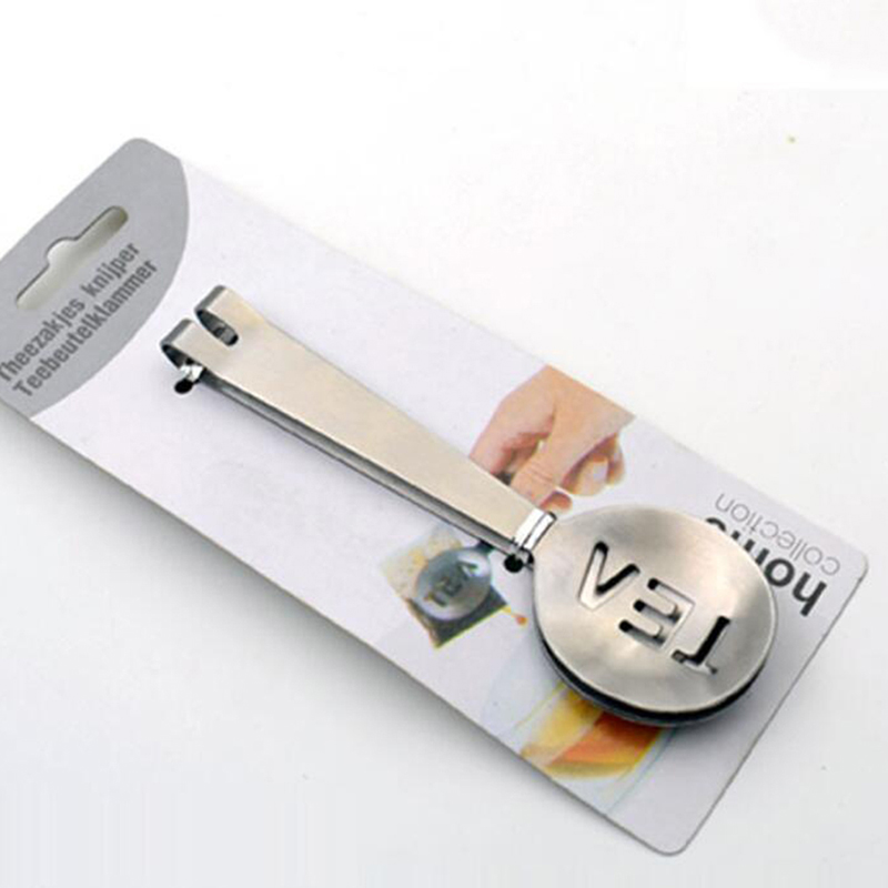 Wiederverwendbare Edelstahl Teebeutel Zange Zucker Tee Tasche Clip Tee Tasche Presse Halfter Kraut Griff Heimat Küche Werkzeuge