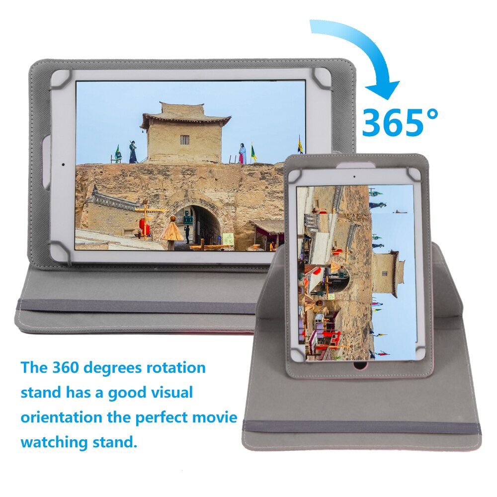360 roterende smartcase 10 inch tablet leren hoes 4- hoekhaken roterende leren hoes waterdichte tablethoezen