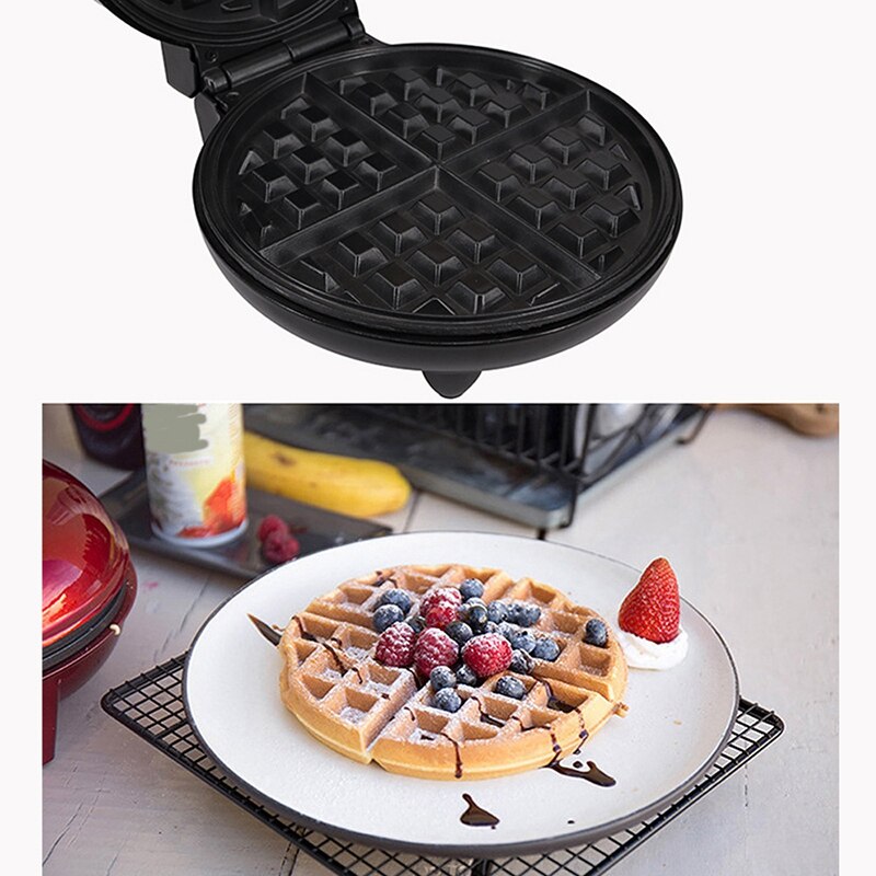 Elektrisk vafler maker hjerteform vaffelægkageovn pandekage non-stick bageform morgenmaskine muffinsandwich jern uk p