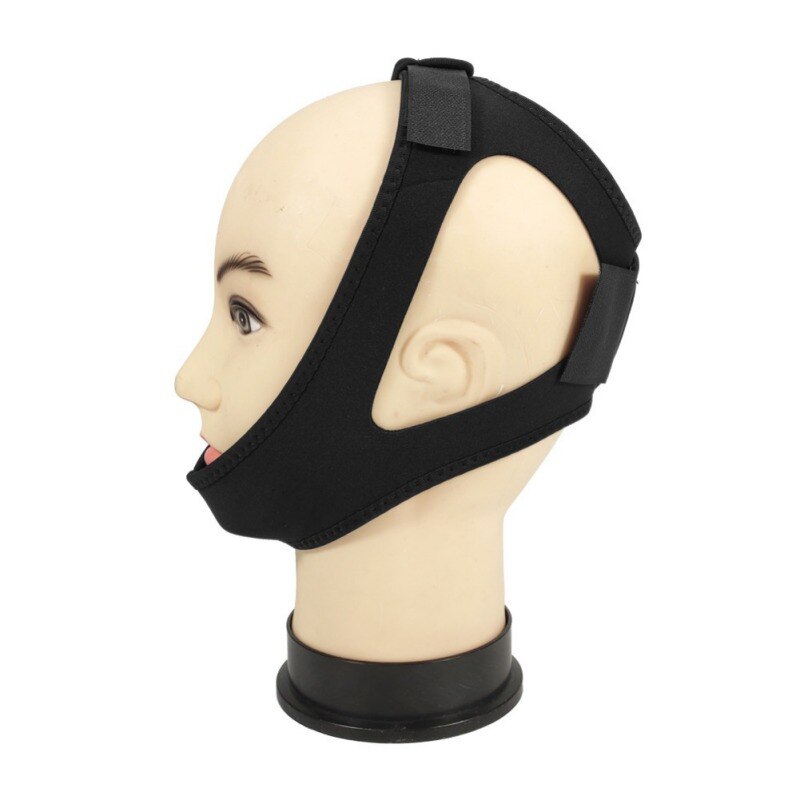 1pc Shin Guard Solid Black Triangular Anti-snoring Belt Chin Dislocation Fixed Headband Edging Sports Accessories Gear