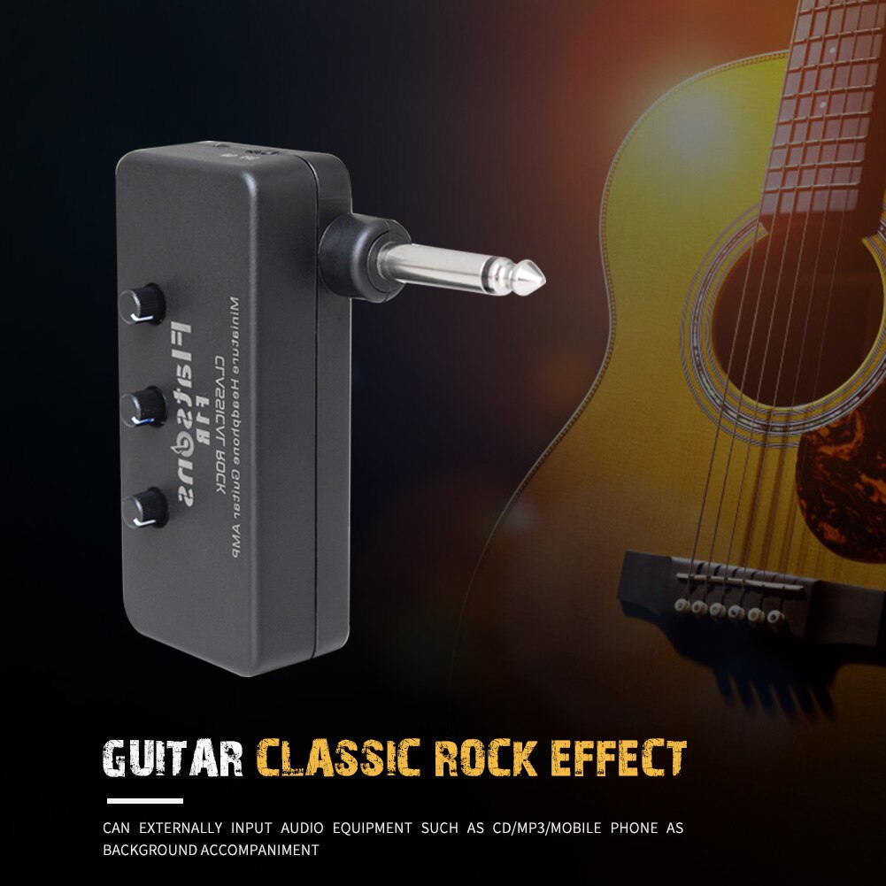Elektrisk guitarforstærker guitar klassisk rock hovedtelefon forstærker effekt mini hovedtelefon forstærker indbygget forvrængningseffekt guitar dele