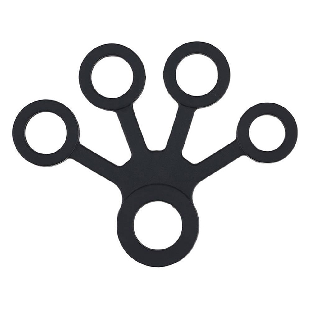 Finger Hand Grip Strengthener Silicone Hand Resistance Band Strength Trainer Fingers Exerciser ZJ55: Black