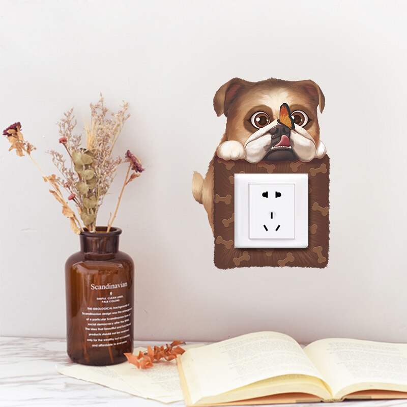 5 Pcs Cartoon Cute Switch Sticker Wall Switch Protective Cover Simple Socket Decoration K9Store