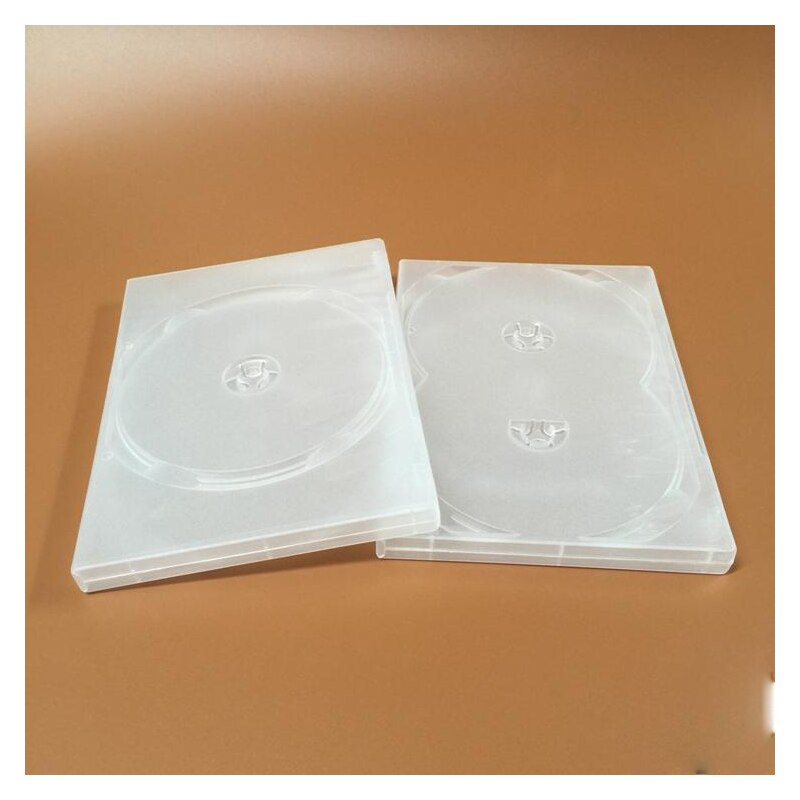 2 stk 3 dvd gennemsigtig blød plastik kuffert 190 x 135 x 14mm hold indsæt  / 3 diske