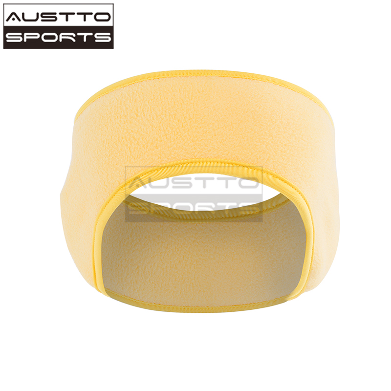 Austto Winter Fleece Ear Muffs Warmers Headband Therma Ear Band for Men & Women for Running Skiing Workout Sports: Yellow