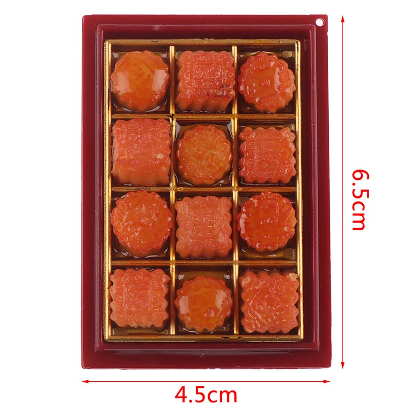 1Set 1/6 Scale Mini Moon Cake Chocolate Model Play Kitchen Food Toy Dollhouse Miniature for Doll House Accessories