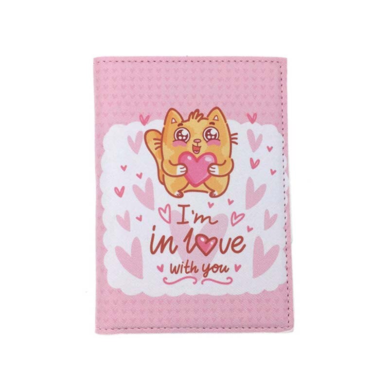 "I LOVE YOU" Travel Accessories Passport Holder PU Leather Travel Passport Cover Case Card ID Holders: 5