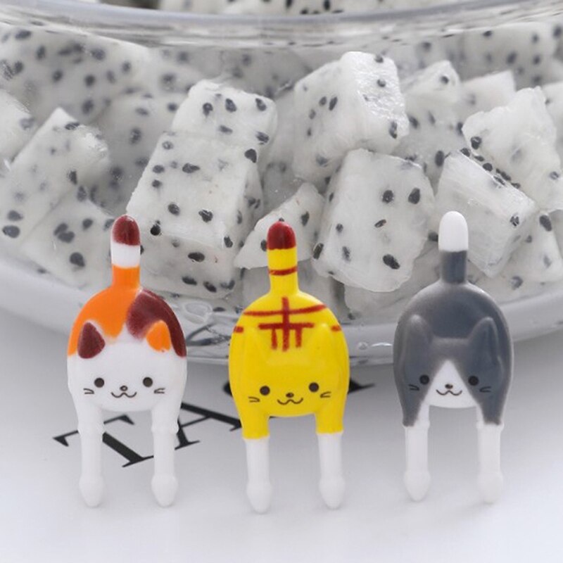 7Pcs/set Cute Mini Animal Cartoon Food Picks Children Snack Food Fruit Forks Lunch Bento Accessories Party Decor
