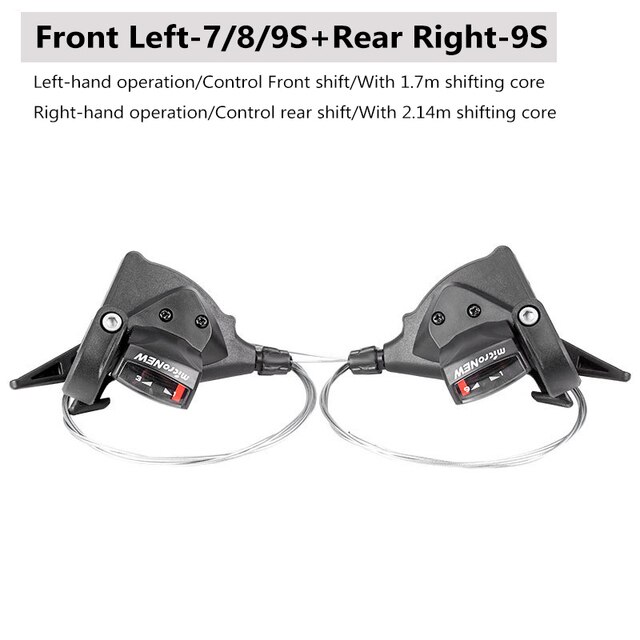 microNEW MTB Derailleur Front Rear Shift Lever 7/8/9/10/11 Speed MTB Mountain Bike Shifter Bicycle Shifting Bicycle Parts: 3x9 Speed 1 Pair