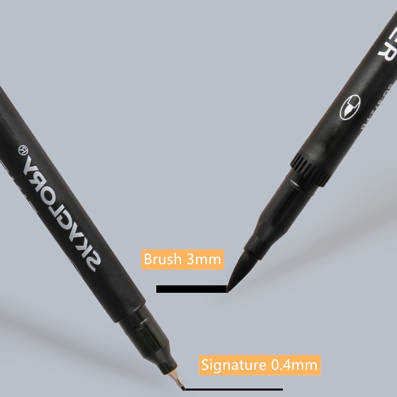 12/24 farver dobbelt spids penselpen highlighter fed fine liner kalligrafi tegning signatur kunst maleri skolebørn  a6855