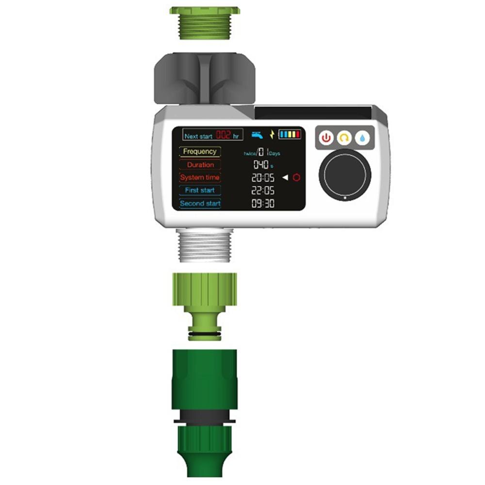 Automatic Electronic Irrigation Controllers Solar Power Water Timer LCD Garden Watering Home Digital Intelligence Watering Syste: Single connector