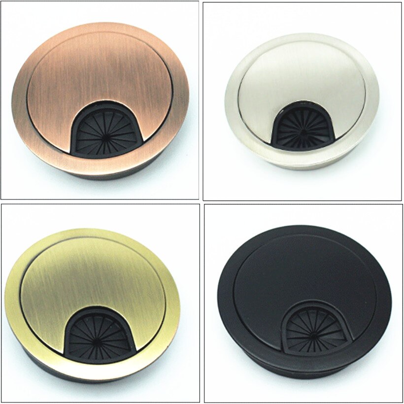 5PCS/LOT Computer Grommet Table Cable Outlet Furniture Hardware Zinc Alloy Desk Wire Hole Cover