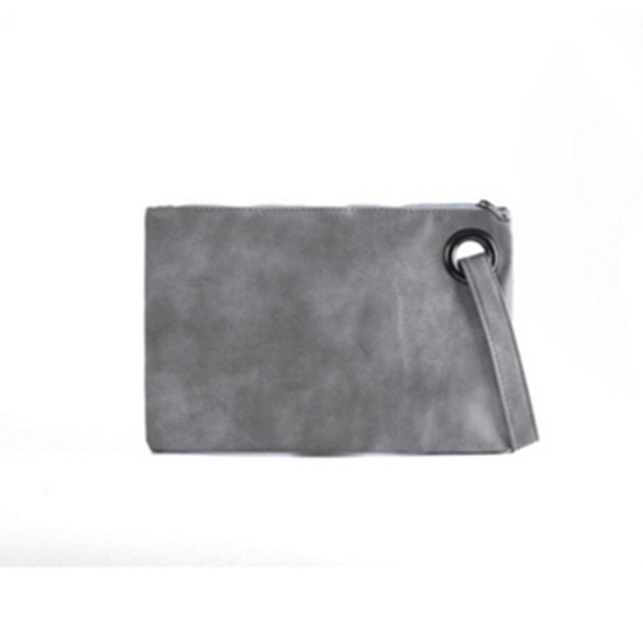 Märke kvinnor kuvert kopplingsväskor dam kväll festväska enfärgad dragkedja koppling handväska för fashionabla flicka: Grå